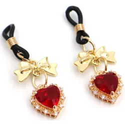 Generique Pince-Tétons Heart Diamond Rouge